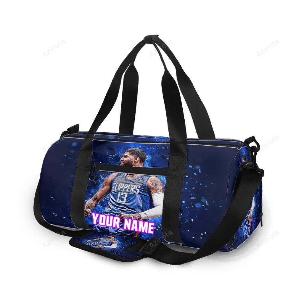 Los angeles clippers paul george 13 personalized name travel bag gym bag 1621 Travel Bag