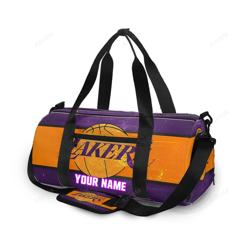 Los angeles lakers emblem v22 personalized name travel bag gym bag 256 Travel Bag