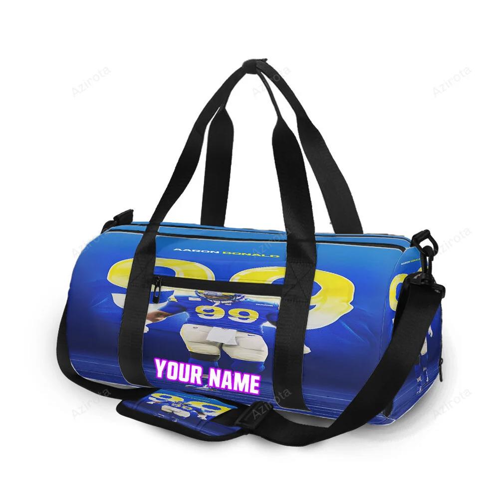 Los angeles rams aaron donald3 personalized name travel bag gym bag 1210 Travel Bag