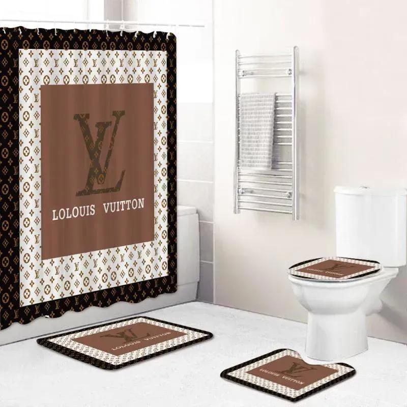 Louis vuitton bathroom set bath mat hypebeast luxury fashion brand home decor Bathroom Set