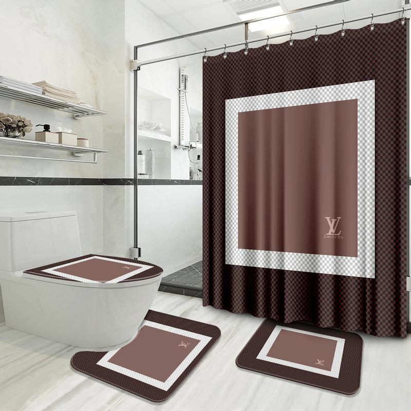 Louis vuitton new hypebeast luxury fashion brand bath mat home decor bathroom sets Bathroom Set
