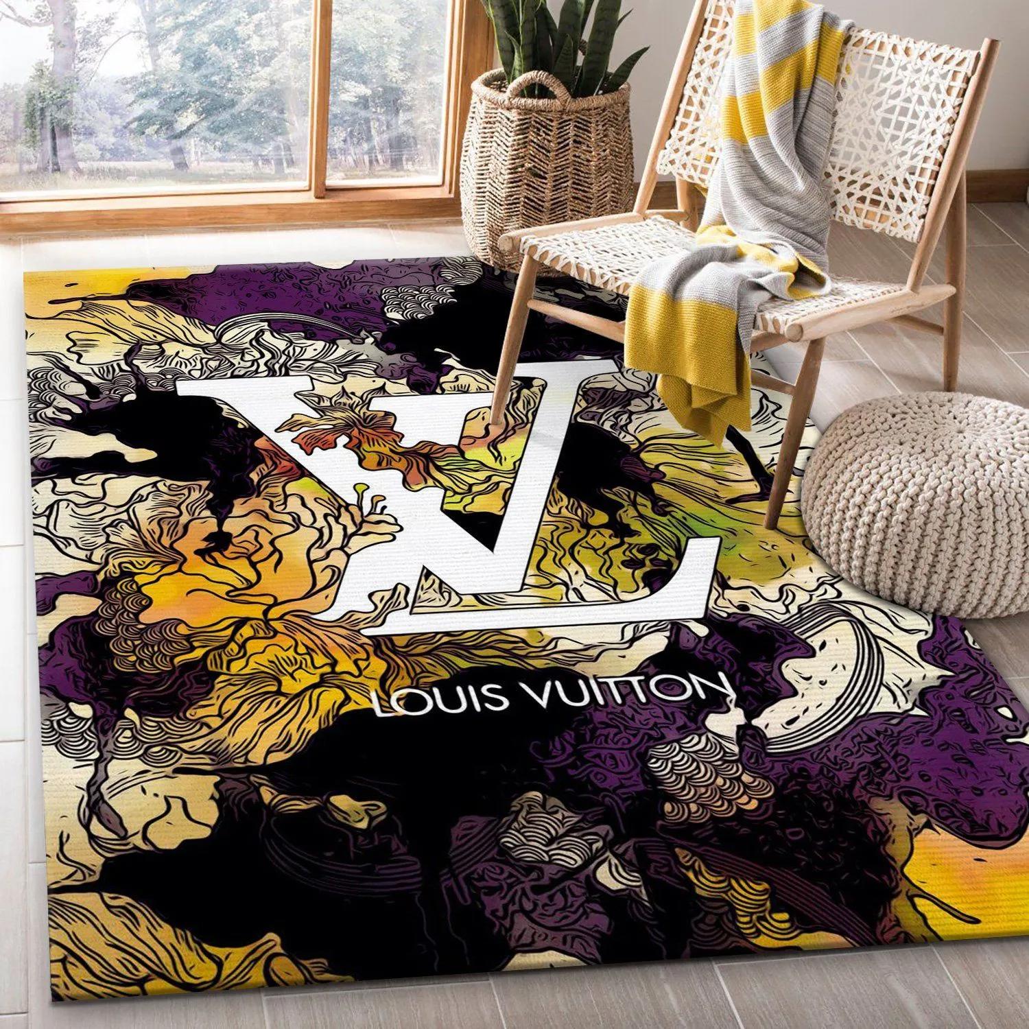 Louis vuitton s logo type 411. Upgrade Your Living Room with Luxury Home Decor: Area Carpets, Floor Decor, Door Mats, and Hot Gift Items with style a High-End Fashion Brand Rectangle Rug