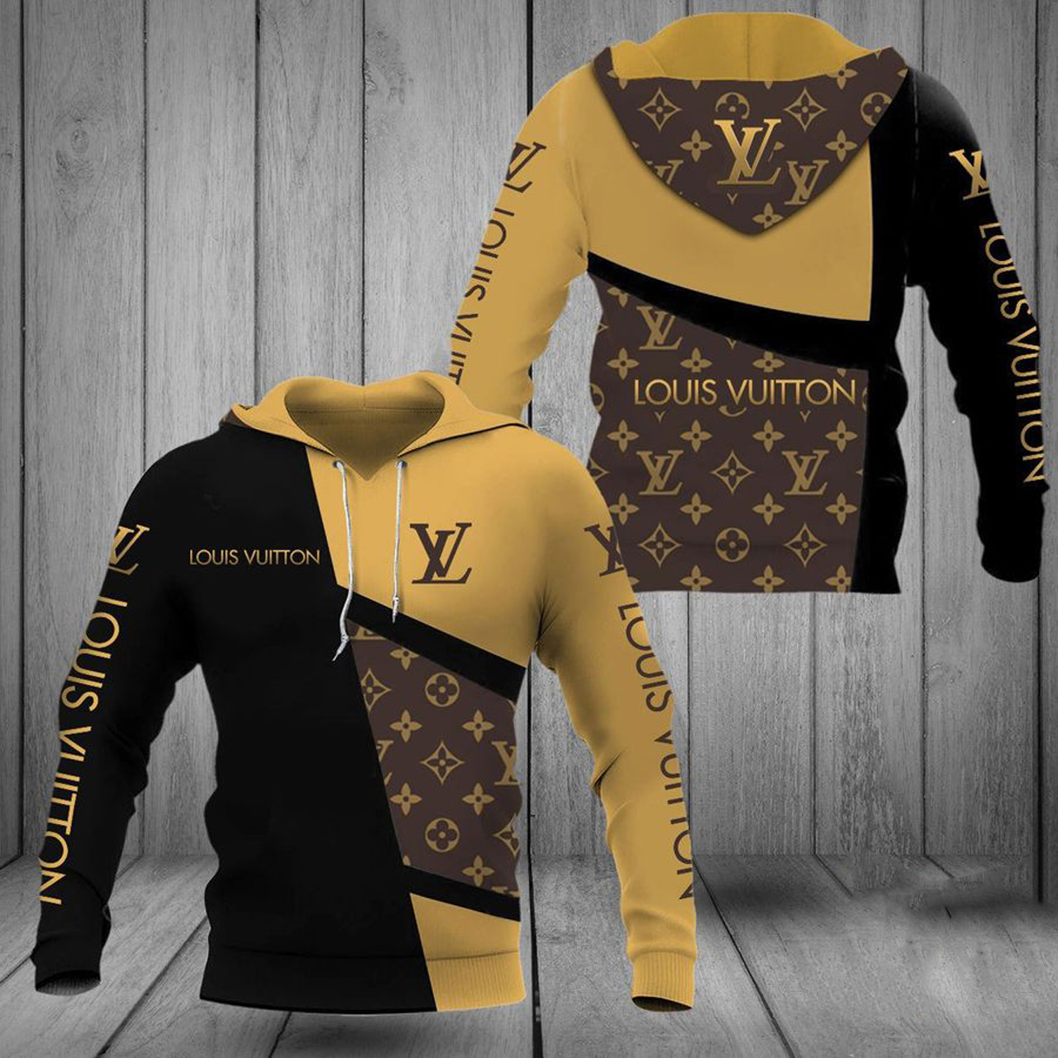 Louis vuitton unisex hoodie foren womenvuxury brand clothing clothes outfit 174 Zipper Hoodie 3D