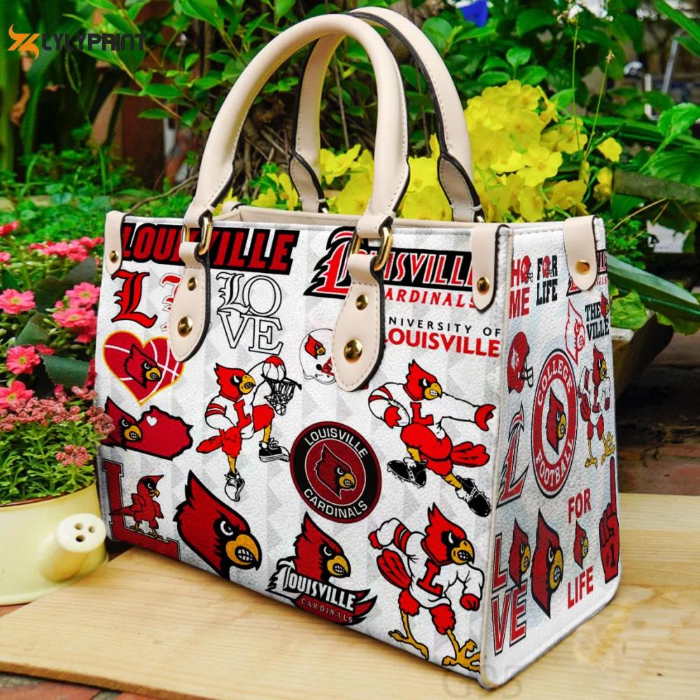 Louisville cardinal lover leather bag for women gift 1330 Women Leather Hand Bag