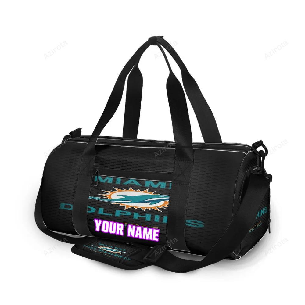 Miami dolphins logo personalized name travel bag gym bag 1059 Travel Bag
