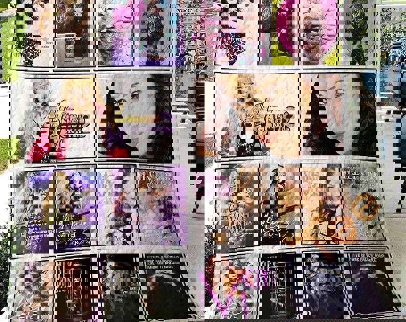 Miley cyrus singer fleece blanket, mink sherpa blanket, american singer blanket, miley ray cyrus quilt Quilt Blanket