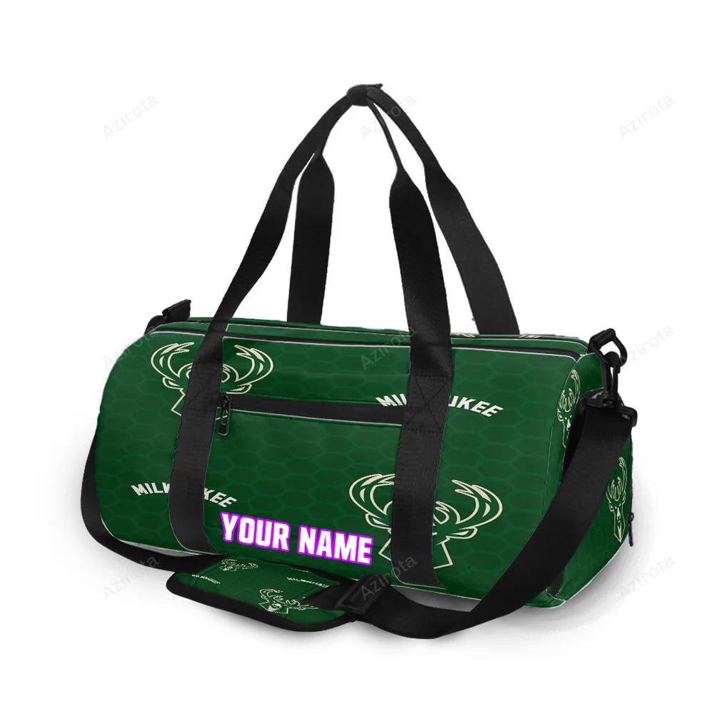Milwaukee bucks emblem v44 personalized name travel bag gym bag 2050 Travel Bag