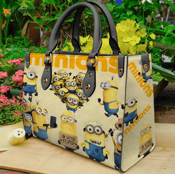 Minions 1 leather handbag gift for women 4654 Women Leather Hand Bag