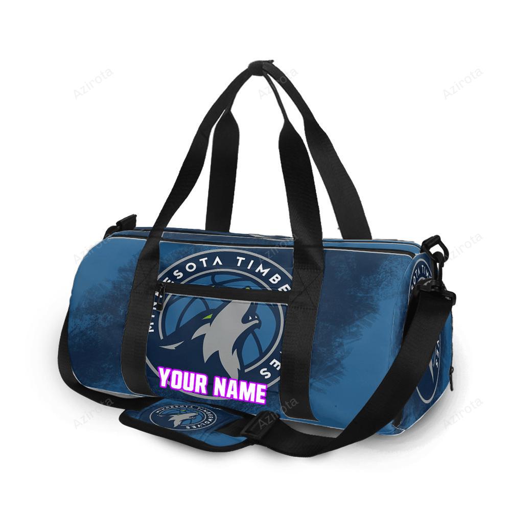 Minnesota timberwolves emblem v19 personalized name travel bag gym bag 1666 Travel Bag