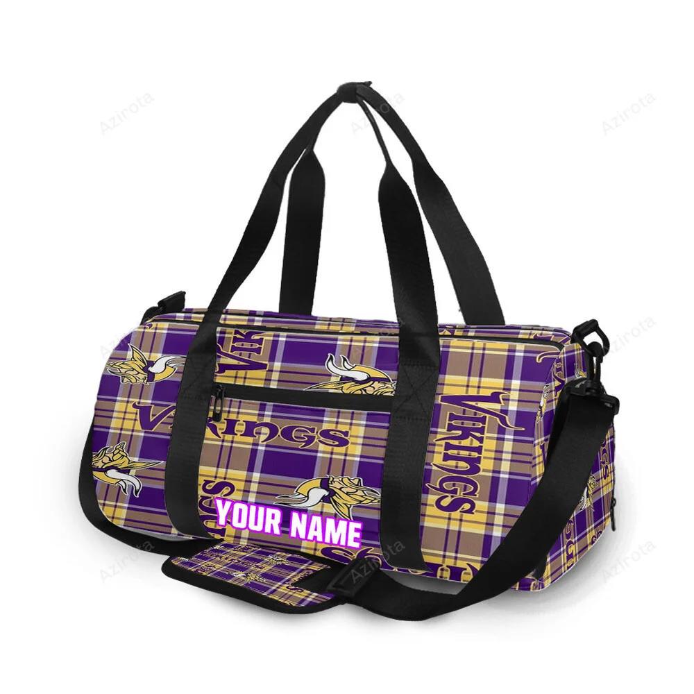Minnesota vikings emblem v12 personalized name travel bag gym bag 91 Travel Bag