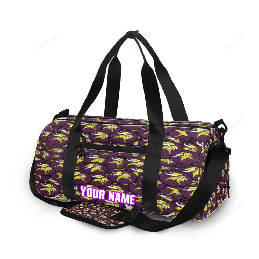 Minnesota vikings emblem v9 personalized name travel bag gym bag 824 Travel Bag