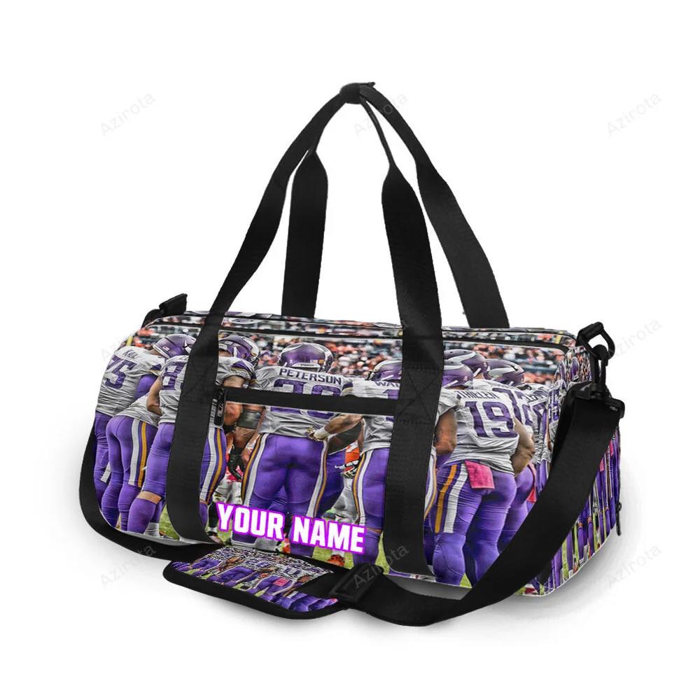 Minnesota vikings team v1 personalized name travel bag gym bag 1122 Travel Bag
