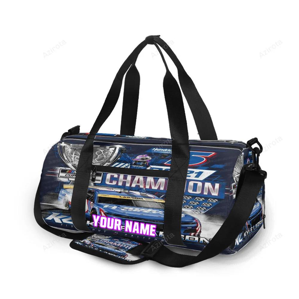 Nascar hendrick motorsports kyle larson5 personalized name travel bag gym bag 701 Travel Bag