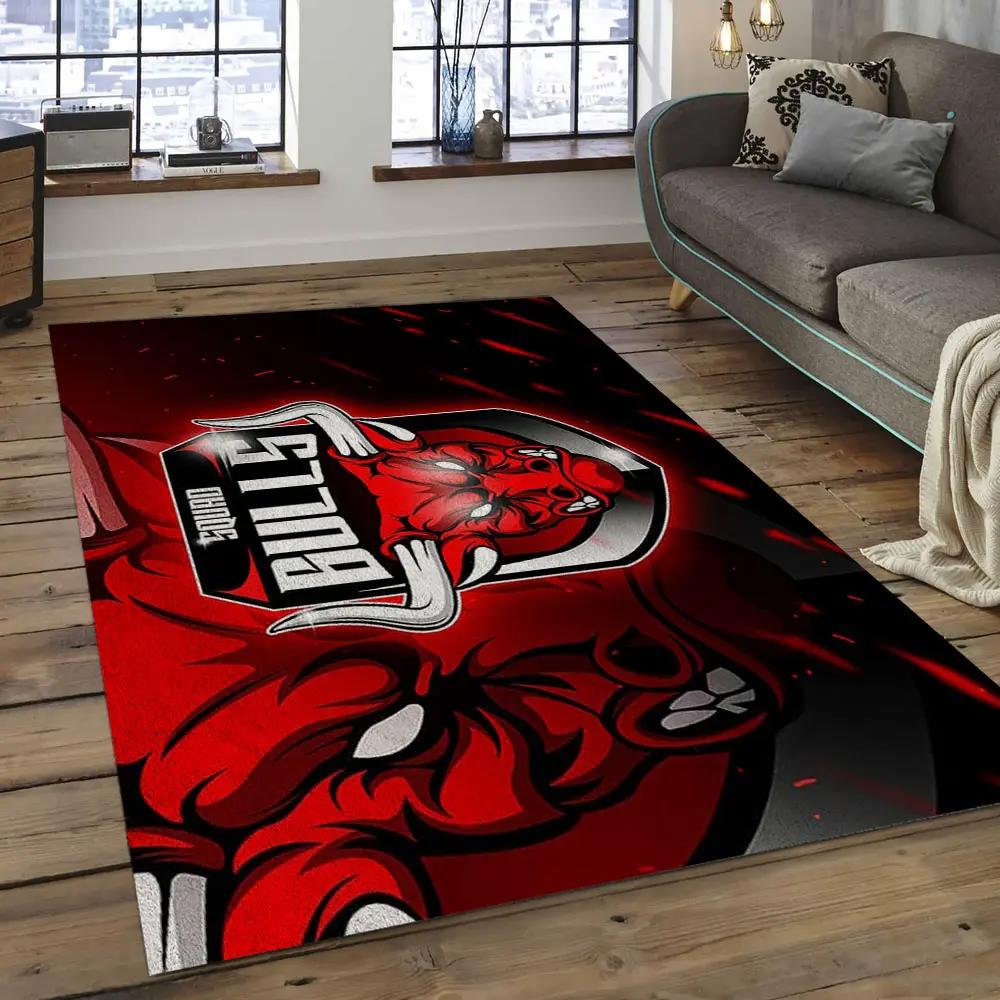 Nba chicago bulls basketball legend team logo rectangle area cb08 Rectangle Rug