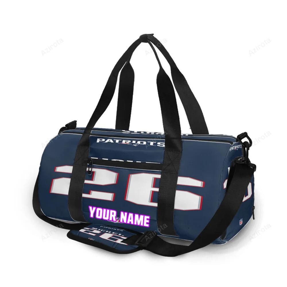 New england patriots michael 26 uniform personalized name travel bag gym bag 132 Travel Bag