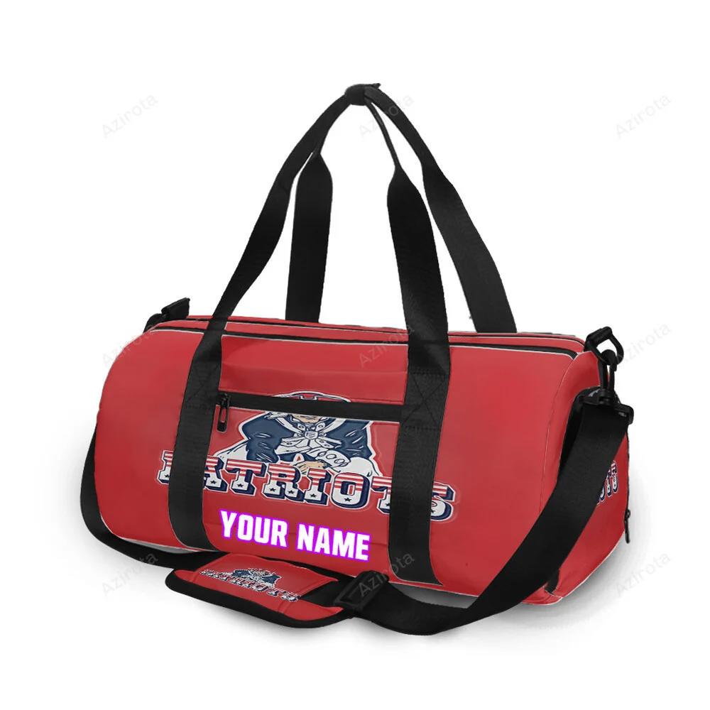 New england patriots pat red personalized name travel bag gym bag 1766 Travel Bag