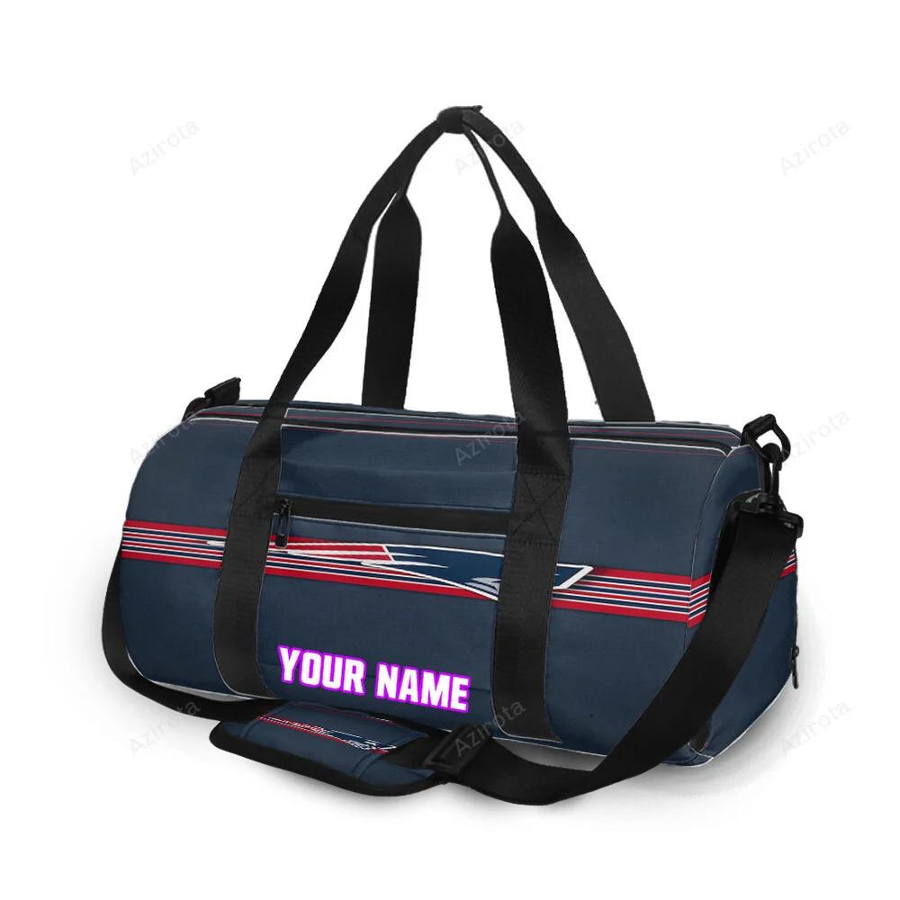 New england patriots red line navy personalized name travel bag gym bag 1347 Travel Bag