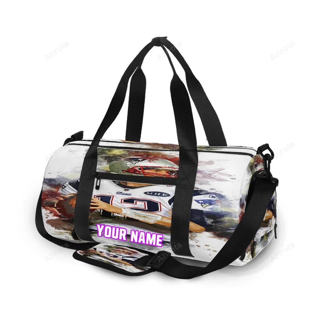 New england patriots tom brady color splash personalized name travel bag gym bag 328 Travel Bag