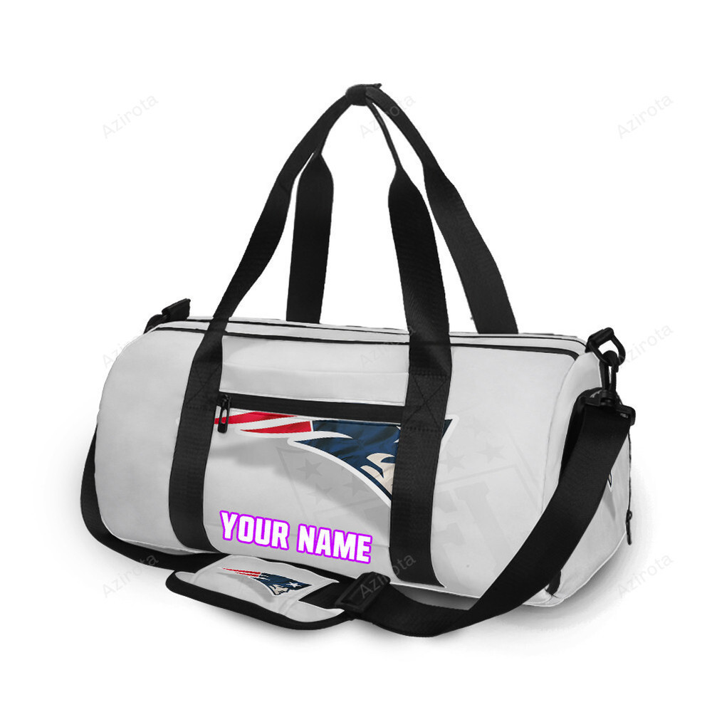 New england patriots white background personalized name travel bag gym bag 1993 Travel Bag