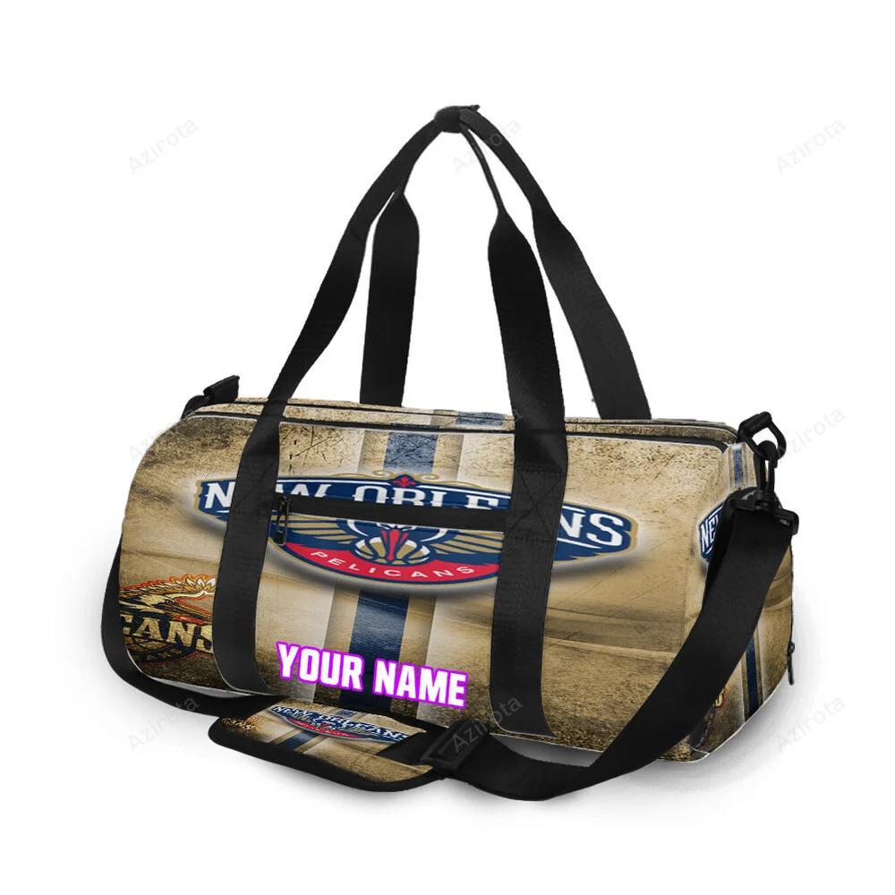 New orleans pelicans emblem v6 personalized name travel bag gym bag 704 Travel Bag