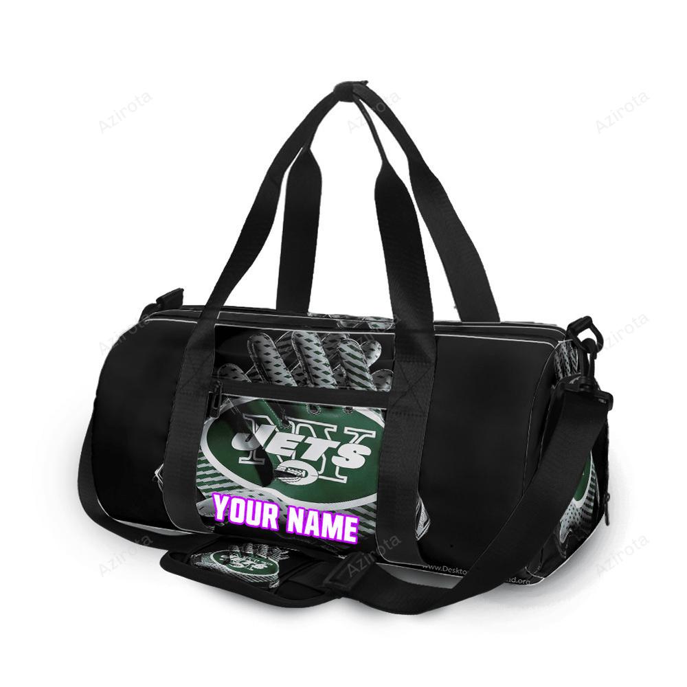 New york jets emblem v15 personalized name travel bag gym bag 549 Travel Bag