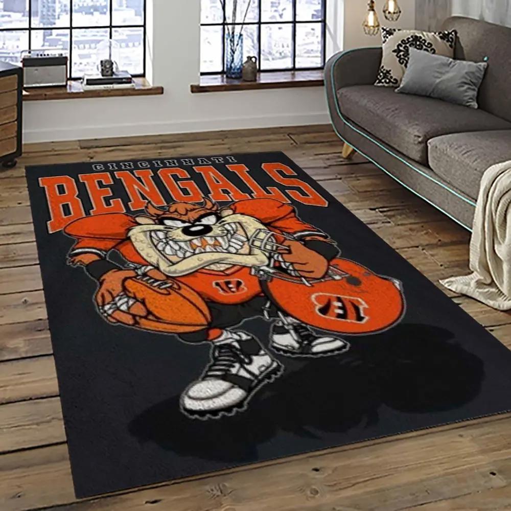 Nfl cincinnati bengals football team logo sport carpet area rug who dey nation gift for friends cnns72 Rectangle Rug