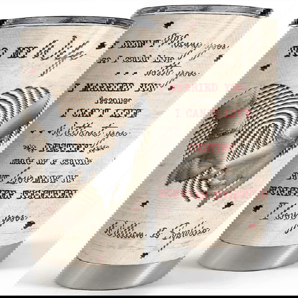 Personalized couple tumbler to my wife engraved style from husband Personalized Tumbler