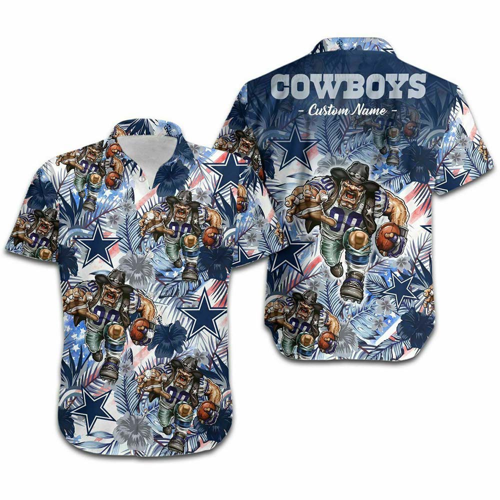 Personalized dallas cowboys mascot graphic Hawaii Shirt Shorts & Flip Flops