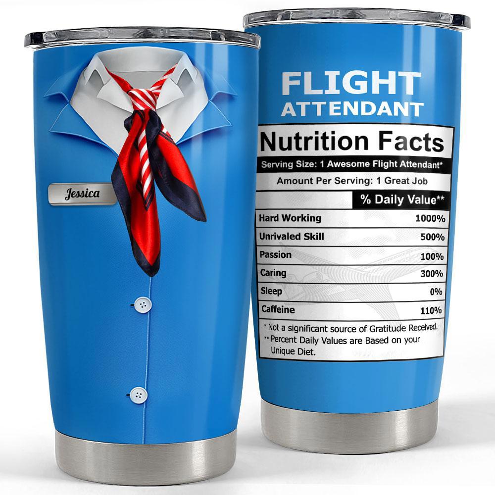 Personalized flight attendant tumbler nutrition facts Personalized Tumbler