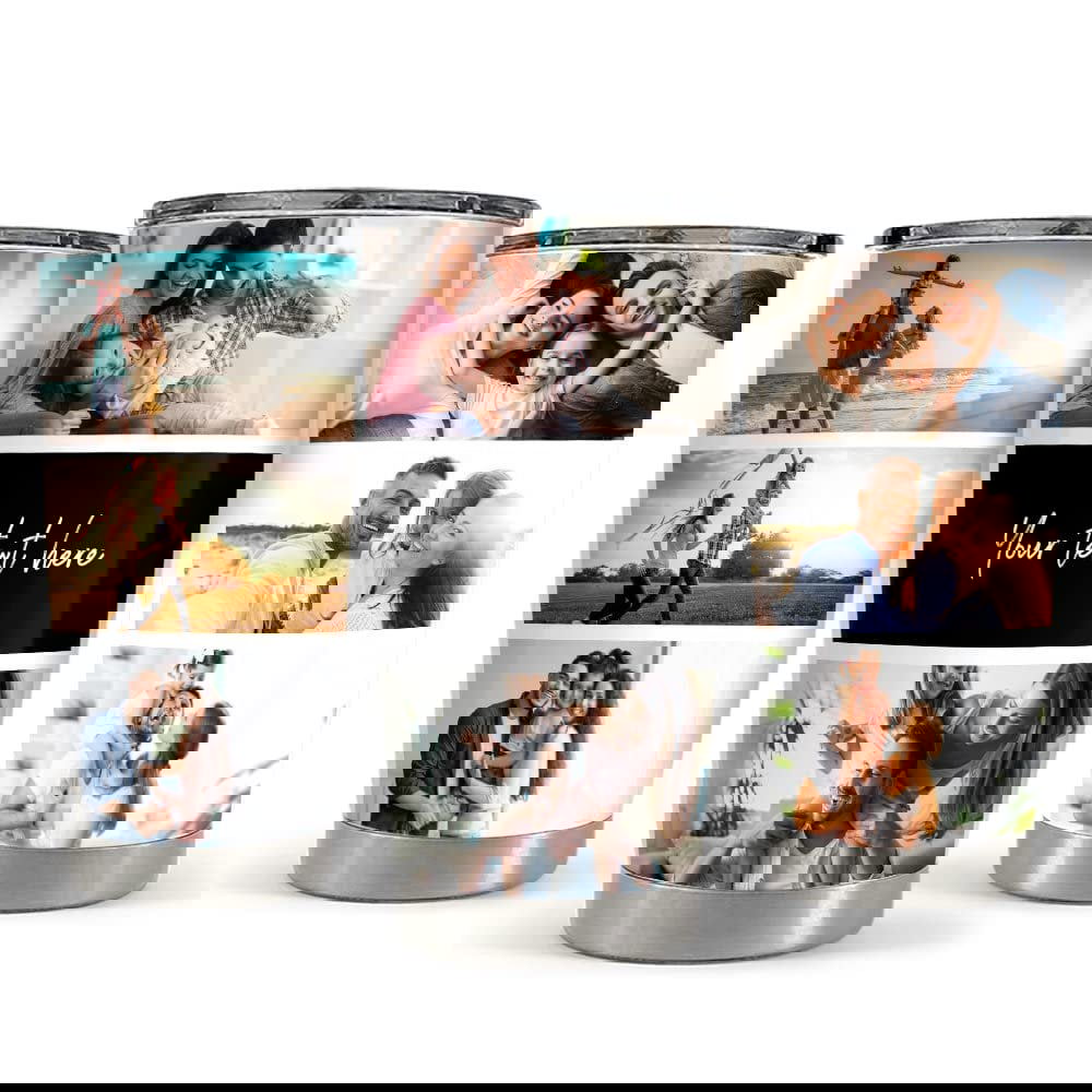 Personalized photo collage tumbler for family dad mom mother father Personalized Tumbler