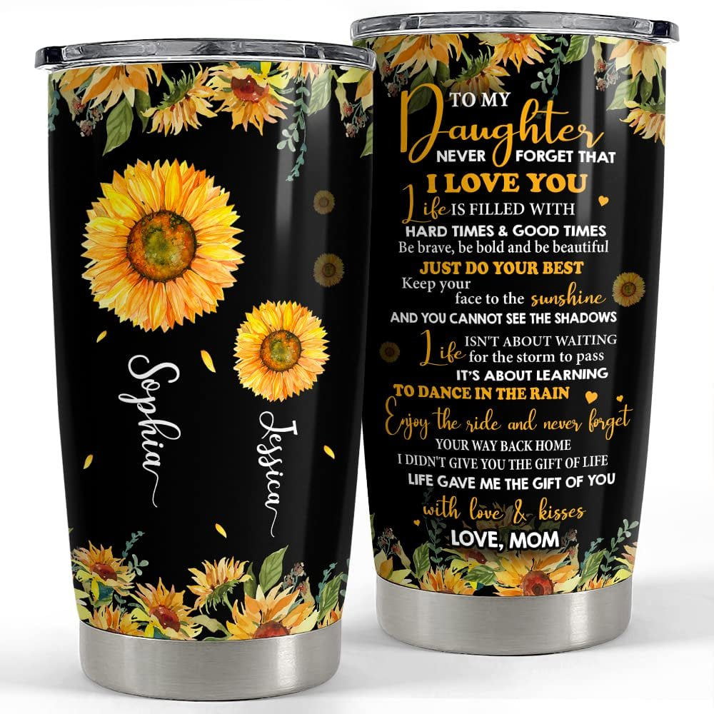 Personalized sunflower daughter gifts tumbler from father mother Personalized Tumbler