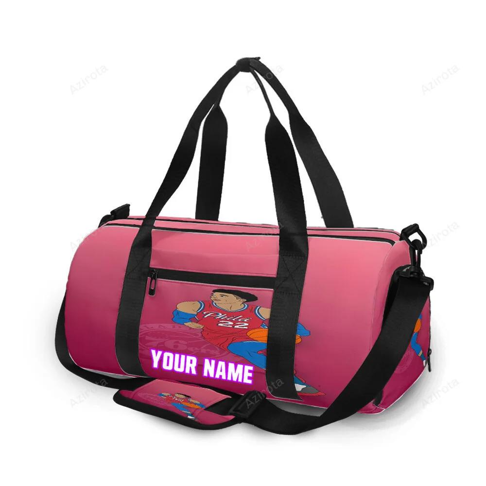 Philadelphia 76ers matisse thybulle art pink personalized name travel bag gym bag 2209 Travel Bag