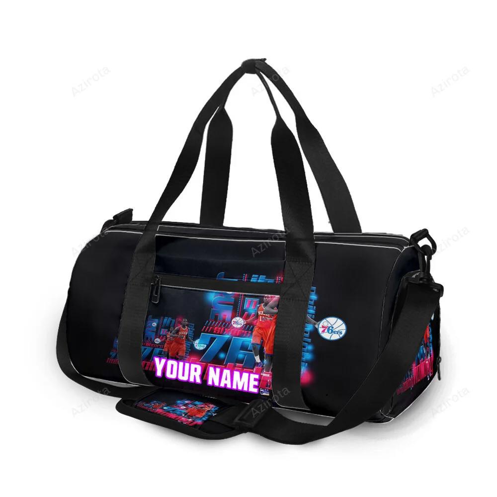 Philadelphia 76ers player holiday personalized name travel bag gym bag 2229 Travel Bag