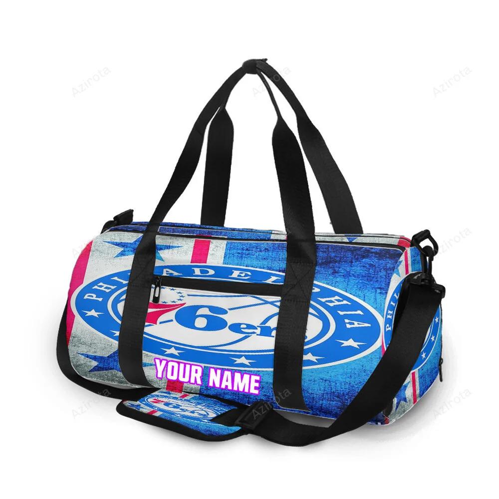 Philadelphia 76ers star vintage personalized name travel bag gym bag 2182 Travel Bag