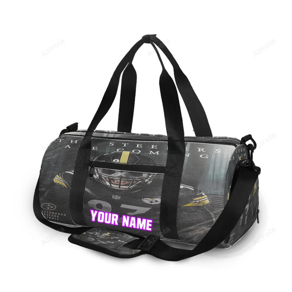 Pittsburgh steelers cameron heyward no97 m4 personalized name travel bag gym bag 1189 Travel Bag