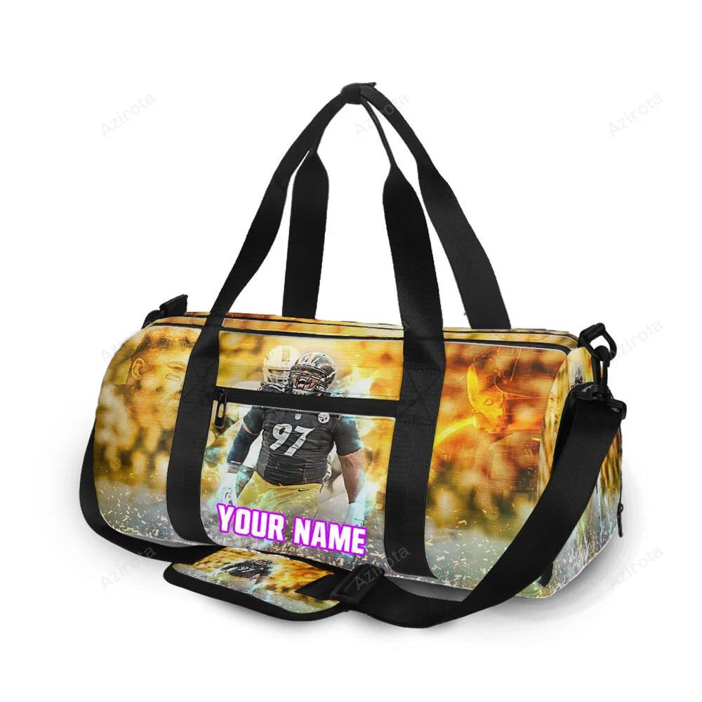 Pittsburgh steelers cameron heyward no97 personalized name travel bag gym bag 1859 Travel Bag