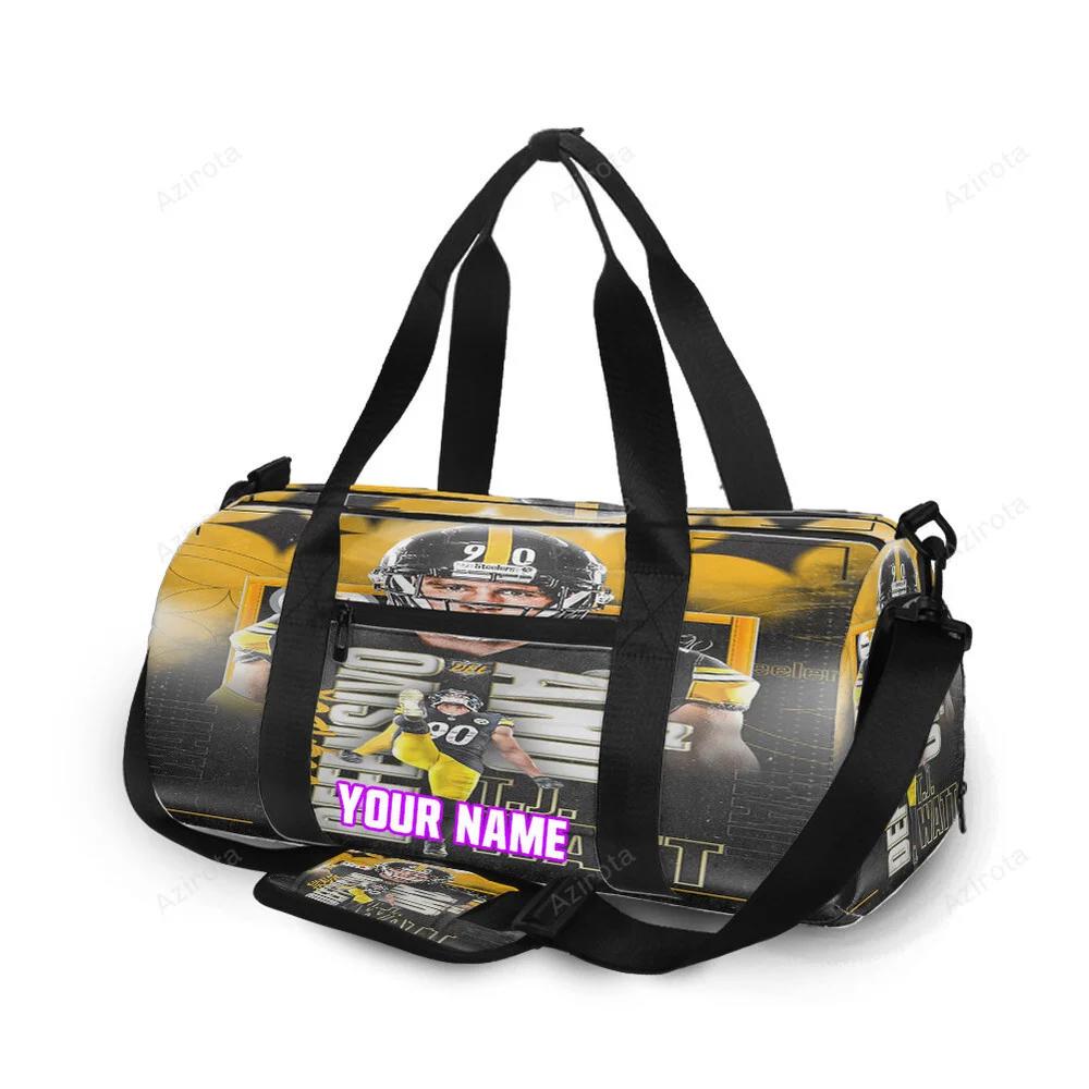 Pittsburgh steelers t j watt no90 m5 personalized name travel bag gym bag 2134 Travel Bag