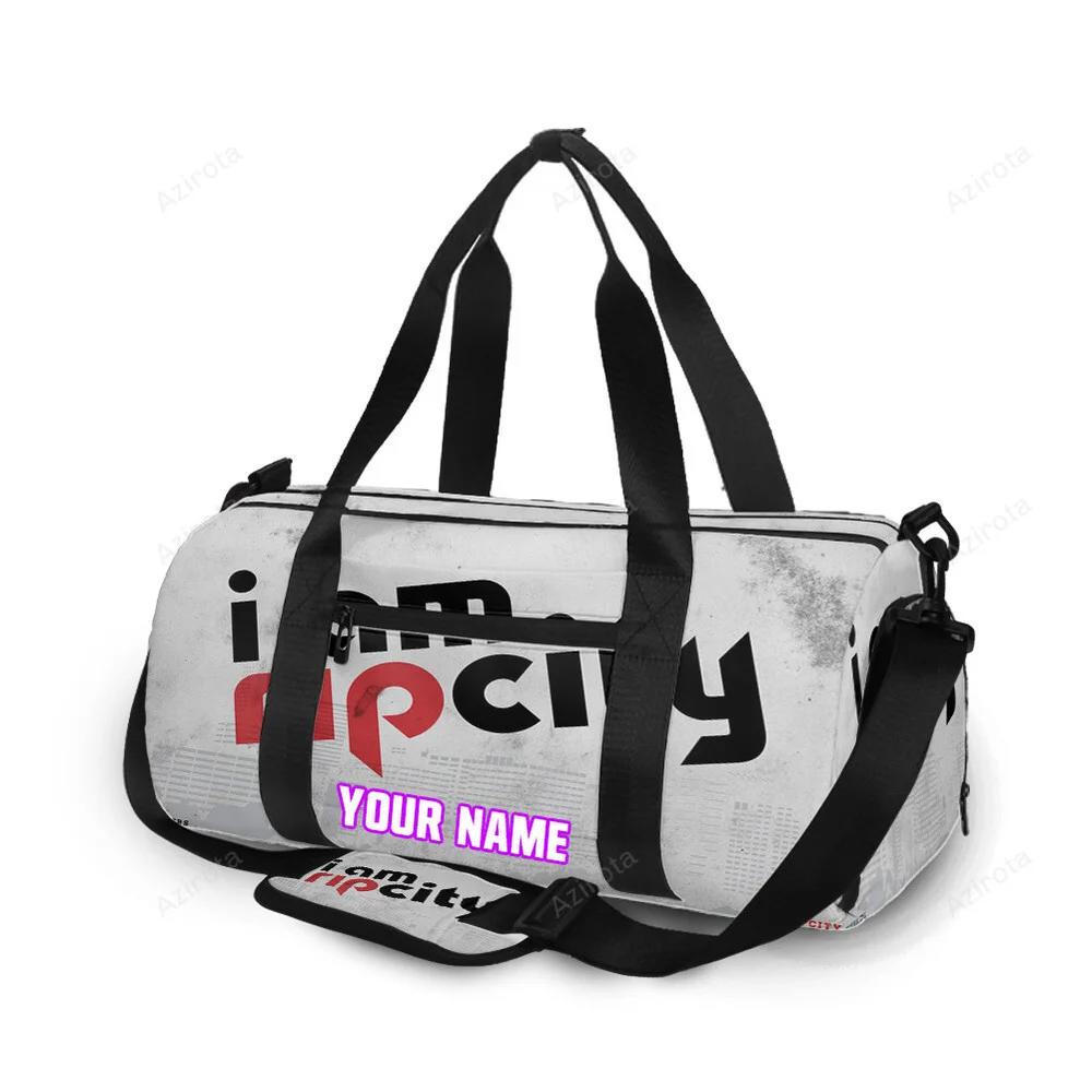 Portland trail blazers i am rip city personalized name travel bag gym bag 2346 Travel Bag
