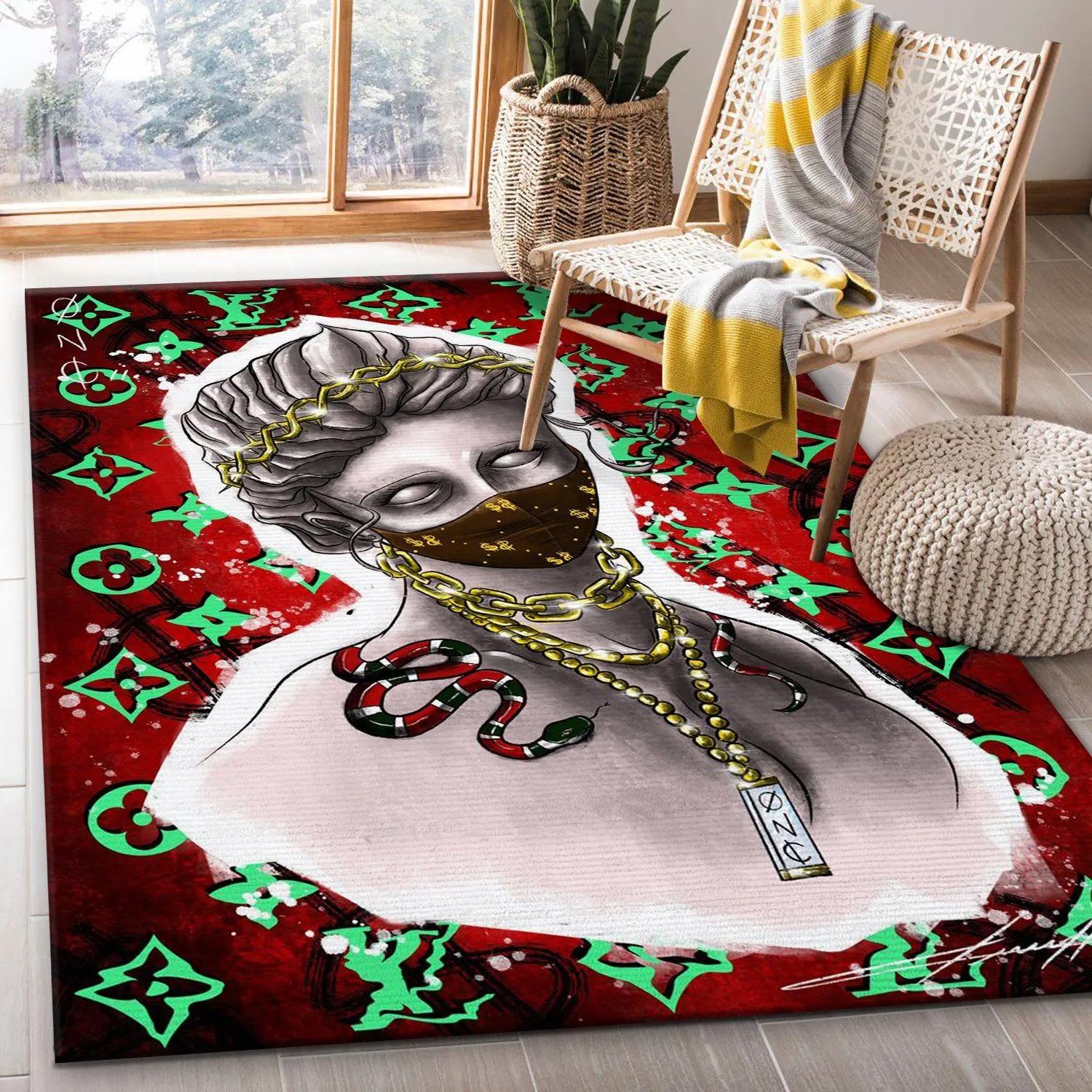 Princess snake logo type 136. Upgrade Your Living Room with Luxury Home Decor: Area Carpets, Floor Decor, Door Mats, and Hot Gift Items with style a High-End Fashion Brand Rectangle Rug