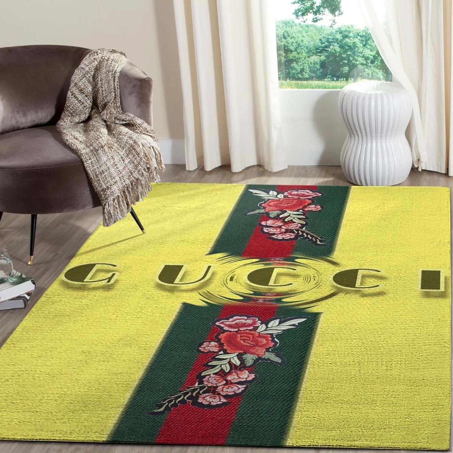 Rugs in living room and bedroom - Gucci yellow luxury area rug for living room bedroom carpet floor mats keep warm in winter mat Rectangle Rug