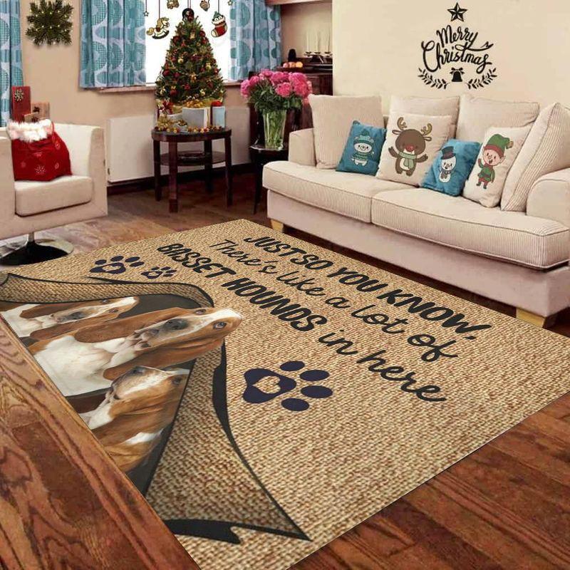 Rugs in living room and bedroom basset hounds in here Rectangle Rug