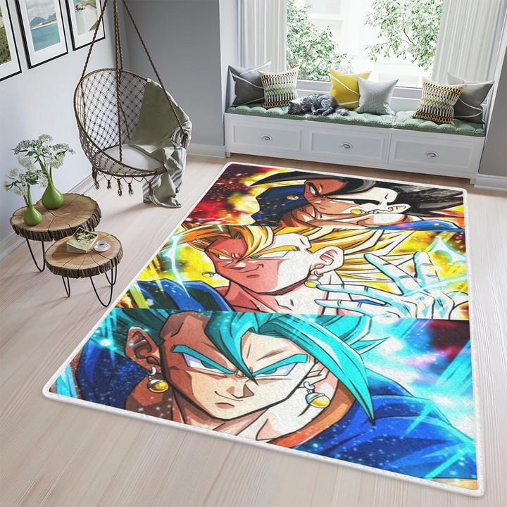 Rugs in living room and bedroom dragon ball- vegito son goku mashup vegeta premium rectangle rug Rectangle Rug