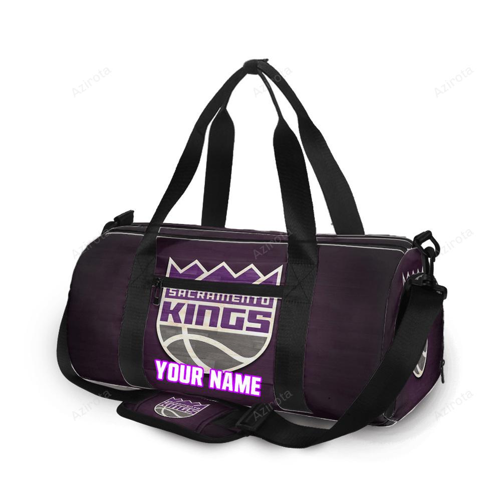 Sacramento kings emblem wood3 personalized name travel bag gym bag 2336 Travel Bag