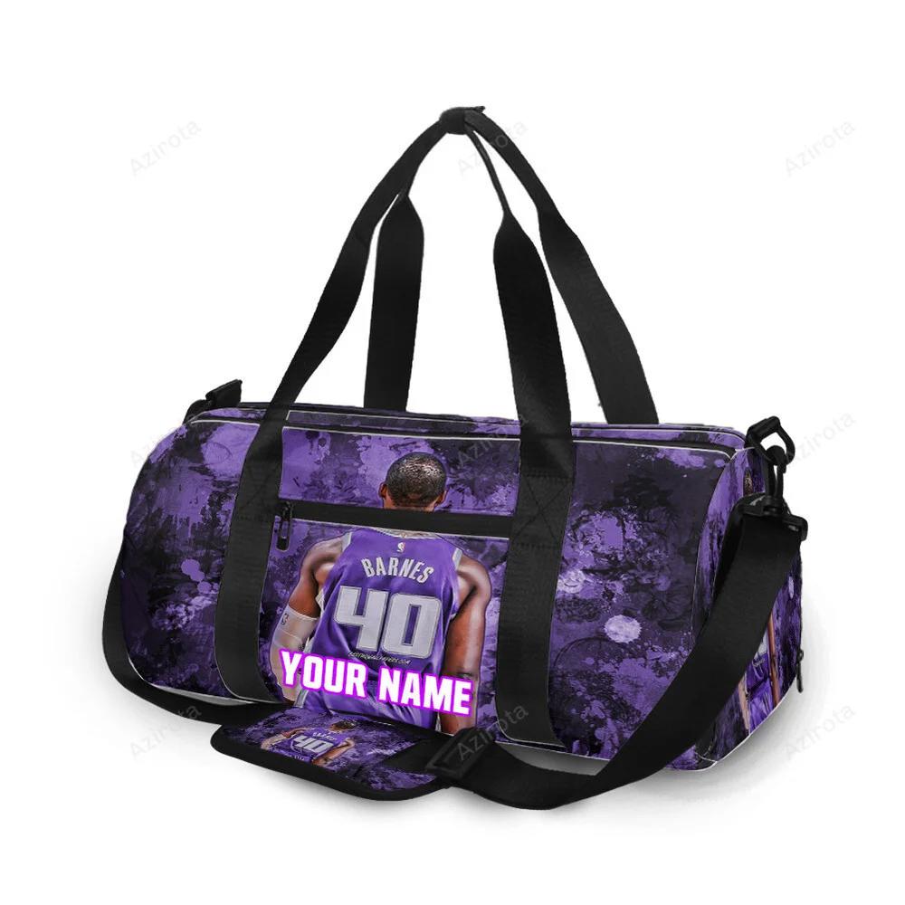 Sacramento kings harrison barnes 40 texture2 personalized name travel bag gym bag 2354 Travel Bag