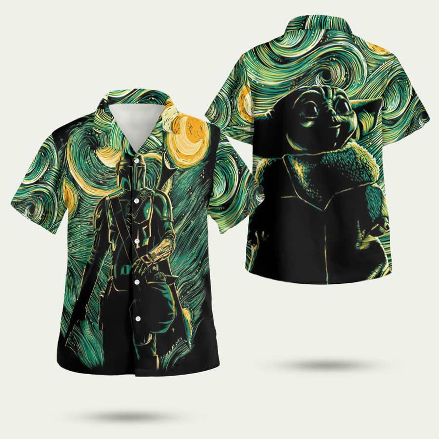 Star wars darth vader baby yoda hawaiian shirt Hawaii Shirt Shorts & Flip Flops