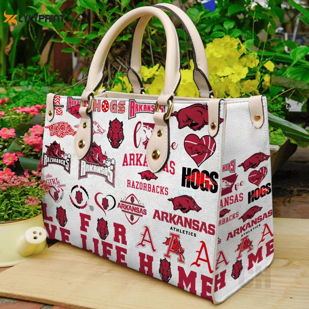 Stylish arkansas razorbacks leather handbag gift women s day ch 3812 Women Leather Hand Bag