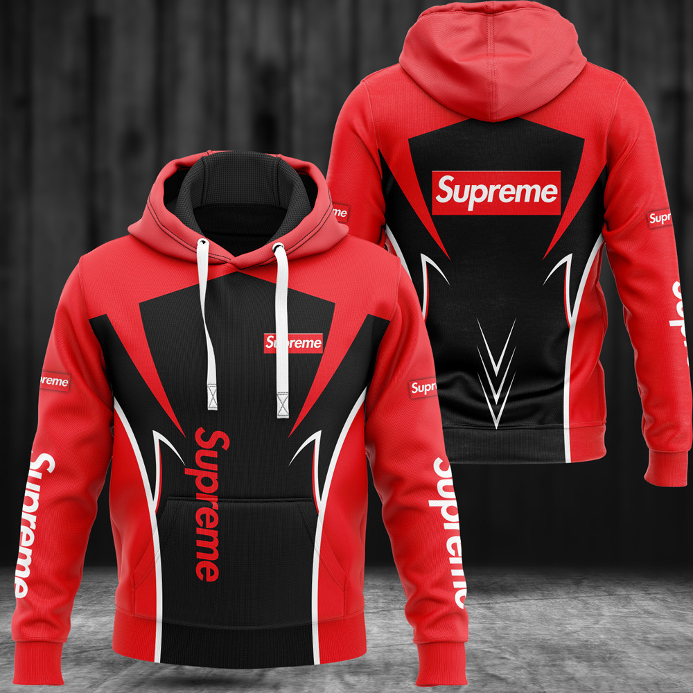 Supreme red black luxury brand hoodie for men women Hoodie 3D