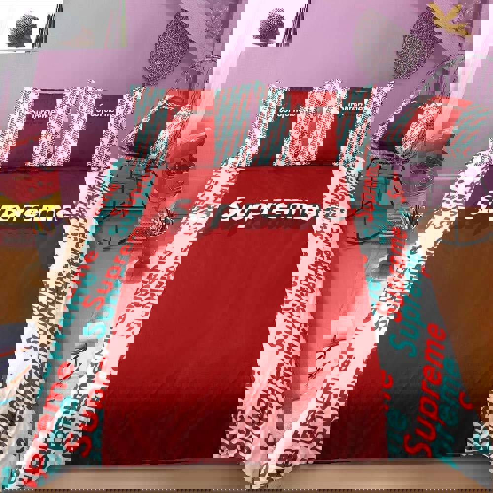 Supreme red luxury brand premium bedding sets,bed sets, bedroom sets, comforter sets, duvet cover, bedspread Bedding Sets