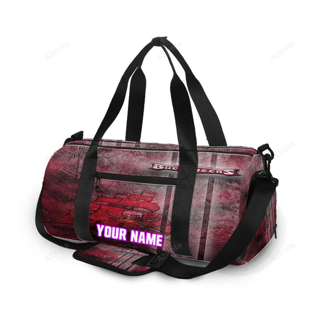 Tampa bay buccaneers emblem v7 personalized name travel bag gym bag 2435 Travel Bag
