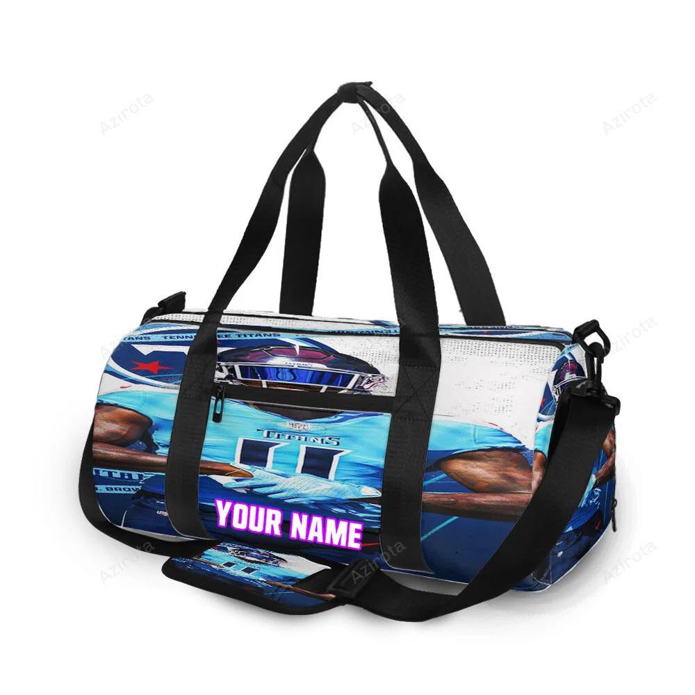 Tennessee titans a j brown2 personalized name travel bag gym bag 1095 Travel Bag